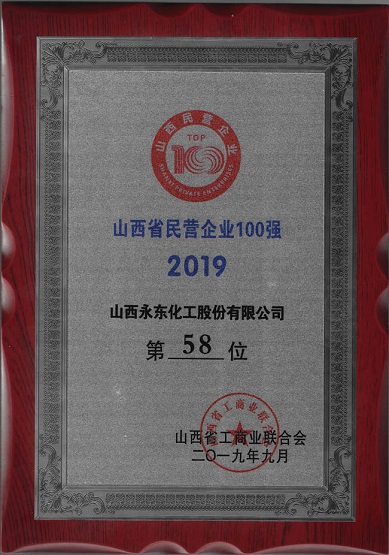 2019年進入山西民營企業(yè)100強