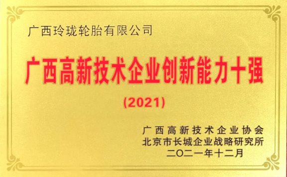 “2021年廣西創(chuàng)新能力十強(qiáng)”