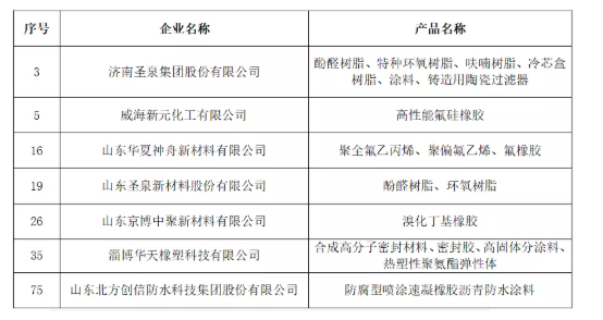 2021年度山東省新材料領軍企業(yè)培育庫入庫公示名單(橡膠輪胎行業(yè))