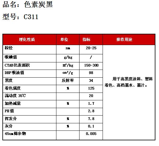 色素炭黑C311