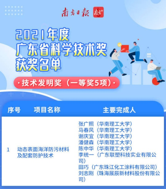 珠江涂料獲廣東省科學技術(shù)獎技術(shù)發(fā)明一等獎