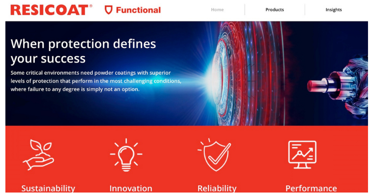阿克蘇諾貝爾推出專用網(wǎng)站，展示Resicoat粉末涂料的功能范圍