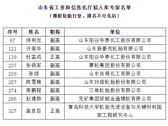 橡膠及輪胎行業(yè)9名頂級(jí)專家，位列其中