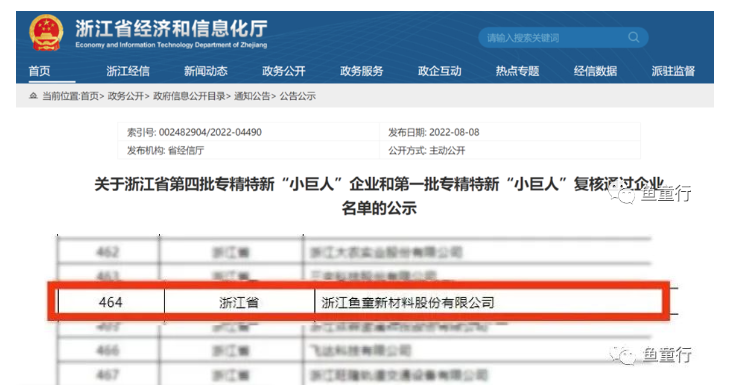 魚(yú)童成功入選國(guó)家級(jí)專精特新“小巨人”企業(yè)
