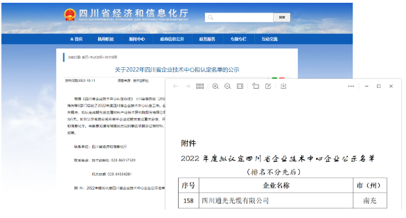 四川光纜成功入圍2022年四川省企業(yè)技術(shù)中心擬認(rèn)定名單