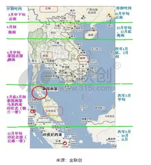 一、天然橡膠產出的季節(jié)性特點