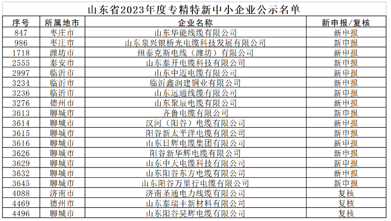 這些企業(yè)涉及多個領域，包括電纜制造、新材料、建材等。入選企業(yè)中，山東華能線纜有限公司、山東泉興銀橋光電纜科技發(fā)展有限公司、紐泰克斯電線(濰坊)有限公司等電線電纜企業(yè)榜上有名。