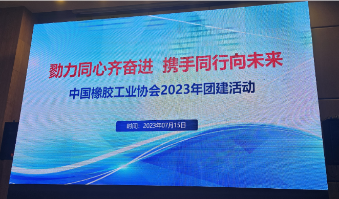 中國(guó)橡膠工業(yè)協(xié)會(huì)于7月14～17日在山東威海召開2023年度拓展培訓(xùn)團(tuán)建活動(dòng)暨全體員工會(huì)議。此次會(huì)議共有59名來自各部門、分會(huì)(委員會(huì))的員工參與，其中包括協(xié)會(huì)長(zhǎng)徐文英、副會(huì)長(zhǎng)兼秘書長(zhǎng)雷昌純、監(jiān)事長(zhǎng)、名譽(yù)會(huì)長(zhǎng)鄧雅俐等重要成員。